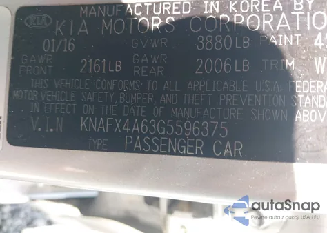 2016 Kia Forte Lx from USA, damaged, VIN KNAFX4A63G5596375